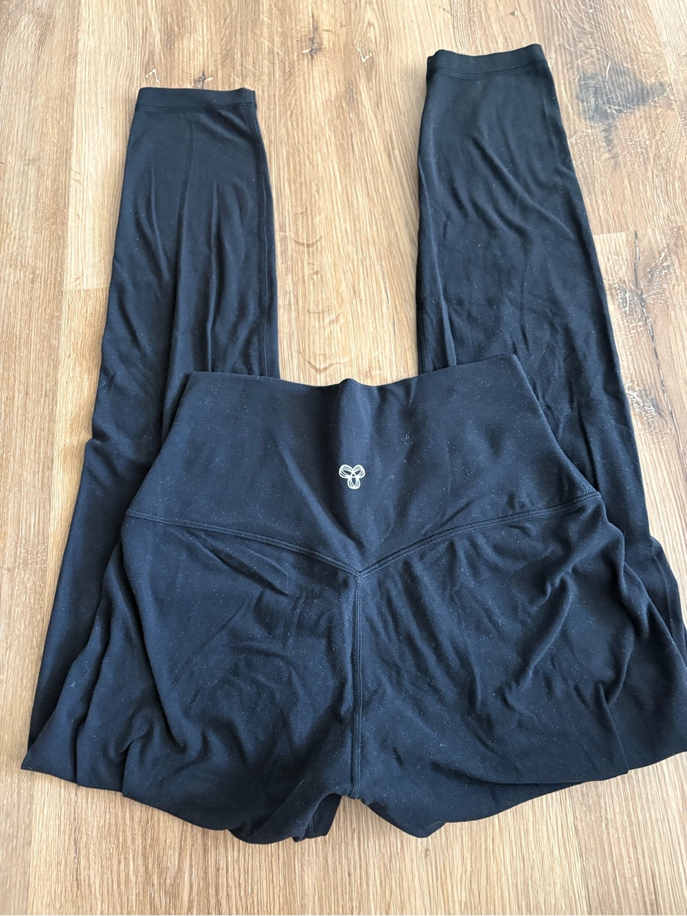 TNA Black High-Rise Performance Leggings with Back Logo